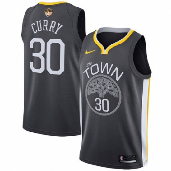 Women's Nike Golden State Warriors #30 Stephen Curry Swingman Black Alternate 2018 NBA Finals Bound NBA Jersey - Statement Edition - Ujersey