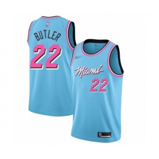 Women's Miami Heat #22 Jimmy Butler Swingman Blue Basketball Jersey - 2019 20 City Edition - Ujersey