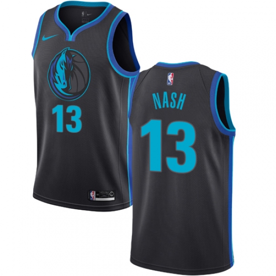 Men's Nike Dallas Mavericks #13 Steve Nash Swingman Charcoal NBA Jersey - City Edition - Ujersey