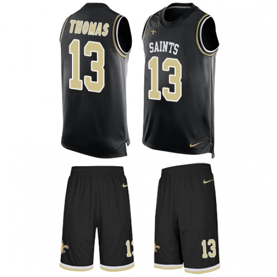 Men's Nike New Orleans Saints #13 Michael Thomas Limited Black Tank Top Suit NFL Jersey