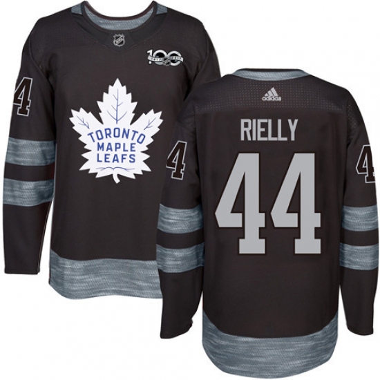 Men's Adidas Toronto Maple Leafs #44 Morgan Rielly Authentic Black 1917-2017 100th Anniversary NHL Jersey - Ujersey
