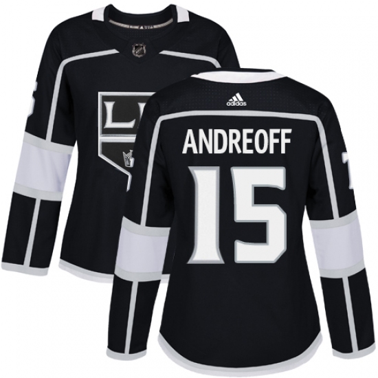 Women's Adidas Los Angeles Kings #15 Andy Andreoff Authentic Black Home NHL Jersey - Ujersey