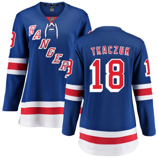 Women's New York Rangers #18 Walt Tkaczuk Fanatics Branded Royal Blue Home Breakaway NHL Jersey - Ujersey
