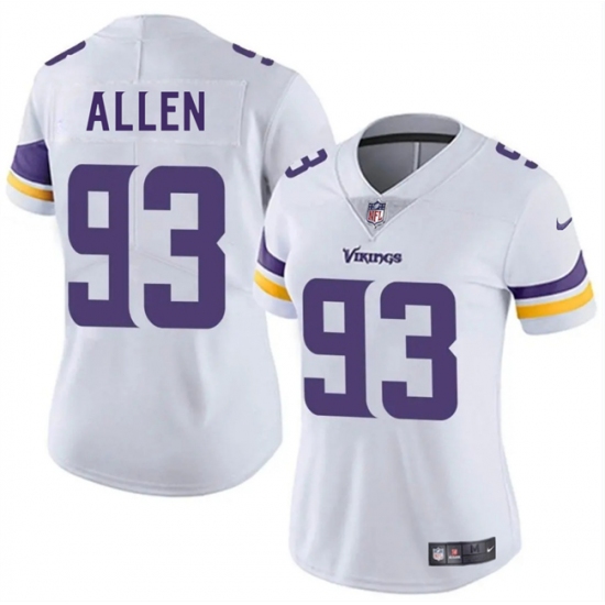 Women's Minnesota Vikings #93 Jonathan Allen White 2025 Vapor Untouchable Limited Stitched Jersey(Run Small)