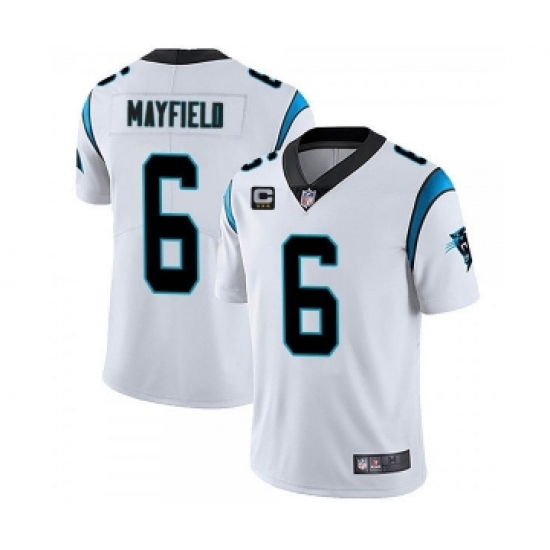 Men's Carolina Panthers 2022 #6 Baker Mayfield White With 3-star C Patch Vapor Untouchable Limited Stitched Jersey - Ujersey