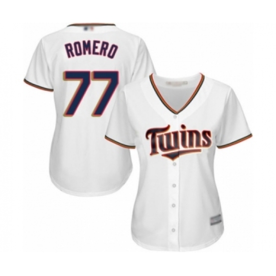Women's Minnesota Twins #77 Fernando Romero Authentic White Home Cool Base Baseball Player Jersey