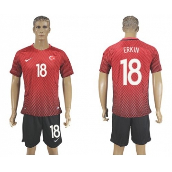 Turkey #18 Erkin Home Soccer Country Jersey