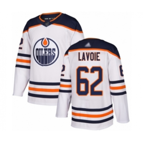 Men's Edmonton Oilers #62 Raphael Lavoie Authentic White Away Hockey Jersey - Ujersey
