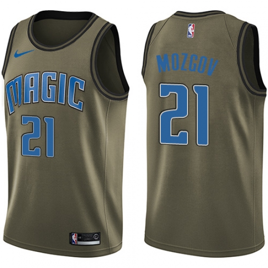 Men's Nike Orlando Magic #21 Timofey Mozgov Swingman Green Salute to Service NBA Jersey - Ujersey