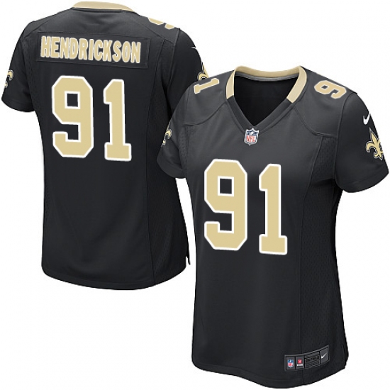 Women's Nike New Orleans Saints #91 Trey Hendrickson Game Black Team Color NFL Jersey - Ujersey