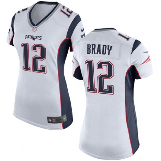 Women's Nike New England Patriots #12 Tom Brady Game White NFL Jersey - Ujersey
