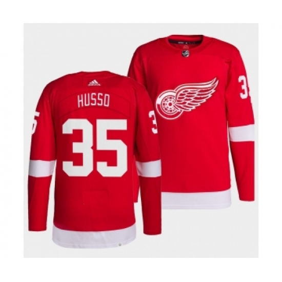 Men's Detroit Red Wings Primegreen Authentic #35 Ville Husso Red Home Jersey - Ujersey
