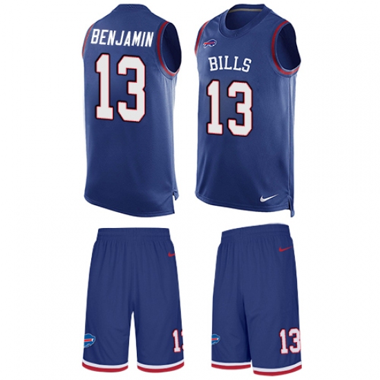 Men's Nike Buffalo Bills #13 Kelvin Benjamin Limited Royal Blue Tank Top Suit NFL Jersey - Ujersey