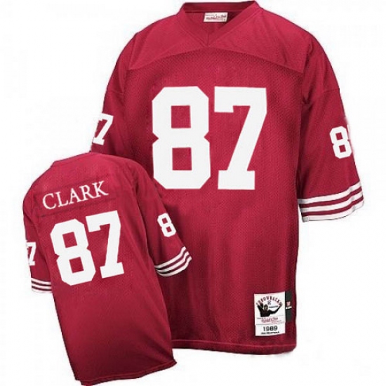 Mitchell and Ness San Francisco 49ers #87 Dwight Clark Authentic Red NFL Jersey - Ujersey