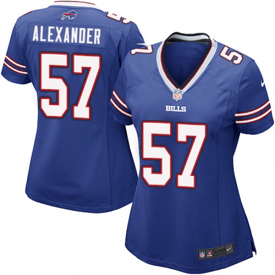 Women's Nike Buffalo Bills #57 Lorenzo Alexander Game Royal Blue Team Color NFL Jersey - Ujersey