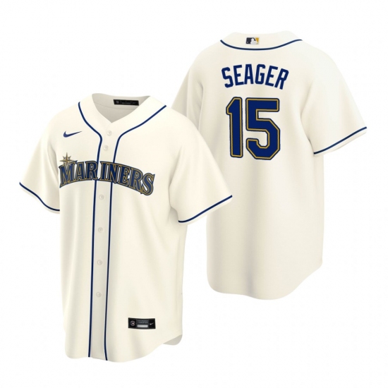 Men's Nike Seattle Mariners #15 Kyle Seager Cream Alternate Stitched Baseball Jersey - Ujersey