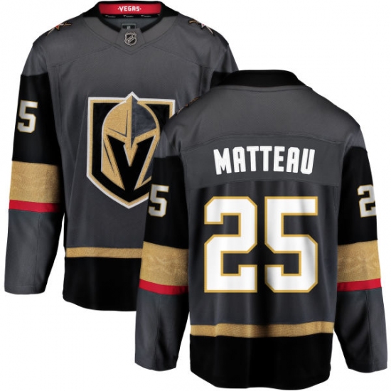 Men's Vegas Golden Knights #25 Stefan Matteau Authentic Black Home Fanatics Branded Breakaway NHL Jersey - Ujersey