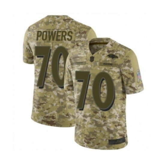 Youth Baltimore Ravens #70 Ben Powers Limited Camo 2018 Salute to Service Football Jersey - Ujersey
