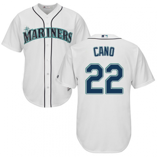Men's Majestic Seattle Mariners #22 Robinson Cano Replica White Home Cool Base MLB Jersey - Ujersey