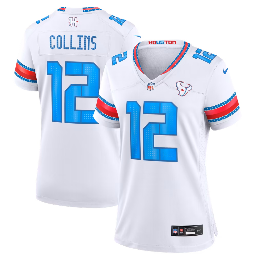 Women's Houston Texans Nico Collins Nike White 2026 Rivalries Collection Game Jersey - SUjersey01