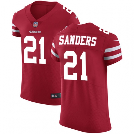 Men's Nike San Francisco 49ers #21 Deion Sanders Red Team Color Vapor Untouchable Elite Player NFL Jersey - Ujersey