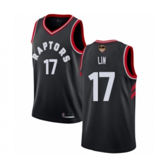 Women's Toronto Raptors #17 Jeremy Lin Swingman Black 2019 Basketball Finals Bound Jersey Statement Edition - Ujersey