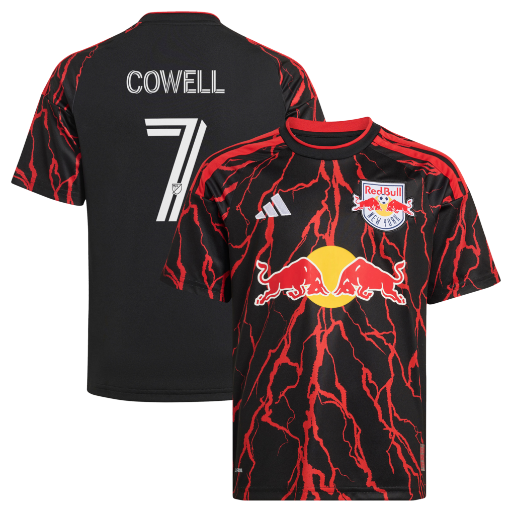 Youth New York Red Bulls Cade Cowell adidas Black 2026 The Rooted Kit Replica Jersey - Ujersey