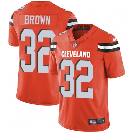 Men's Nike Cleveland Browns #32 Jim Brown Orange Alternate Vapor Untouchable Limited Player NFL Jersey - Ujersey