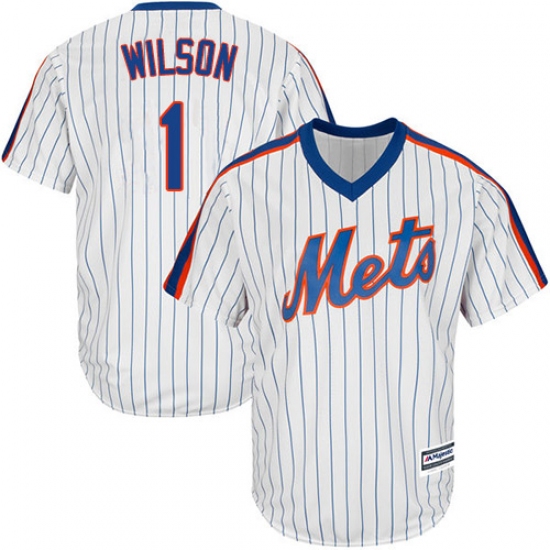 Men's Majestic New York Mets #1 Mookie Wilson Replica White Alternate Cool Base MLB Jersey - Ujersey