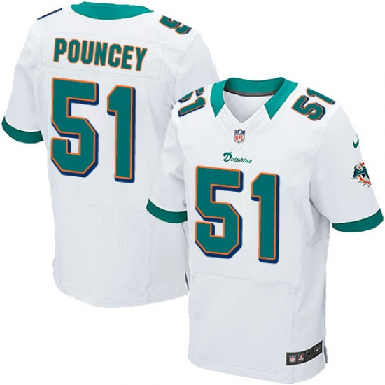 Men's Nike Miami Dolphins #51 Mike Pouncey Elite White NFL Jersey - Ujersey
