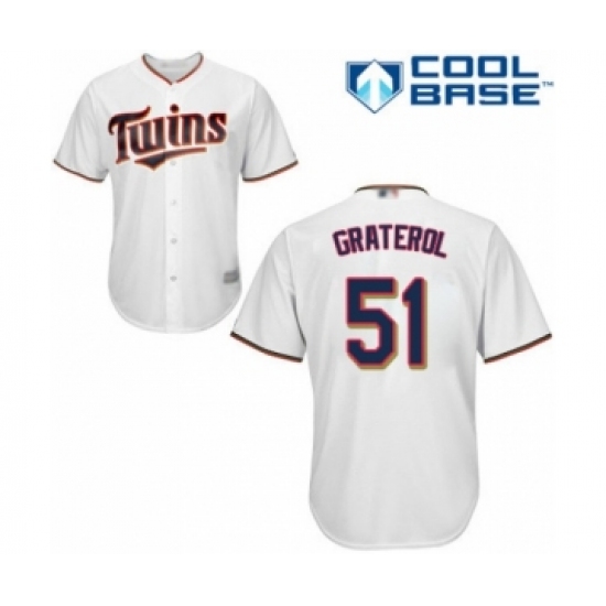 Youth Minnesota Twins #51 Brusdar Graterol Authentic White Home Cool Base Baseball Player Jersey - Ujersey