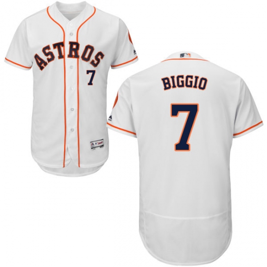 Men's Majestic Houston Astros #7 Craig Biggio White Home Flex Base Authentic Collection MLB Jersey - Ujersey