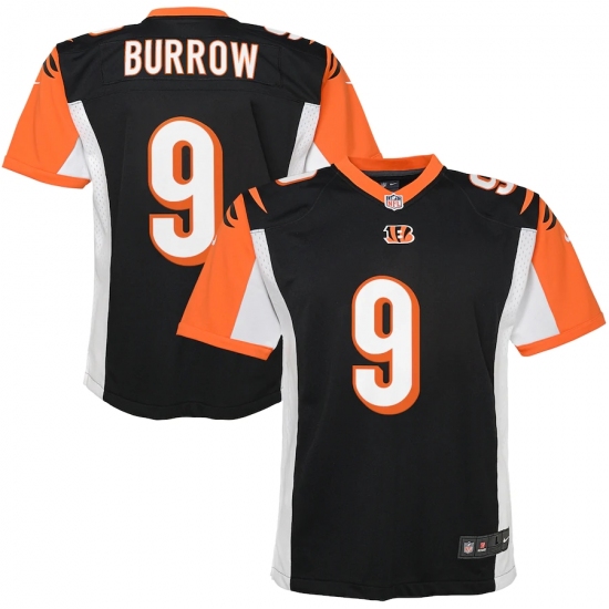 Youth Cincinnati Bengals #9 Joe Burrow Nike Black 2020 NFL Draft First Round Pick Game Jersey.webp