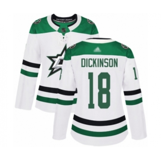 Women's Dallas Stars #18 Jason Dickinson Authentic White Away Hockey Jersey - Ujersey
