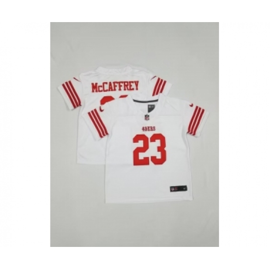 Toddlers San Francisco 49ers #23 Christian McCaffrey 2022 White Vapor Untouchable Stitched Limited Jersey - Ujersey