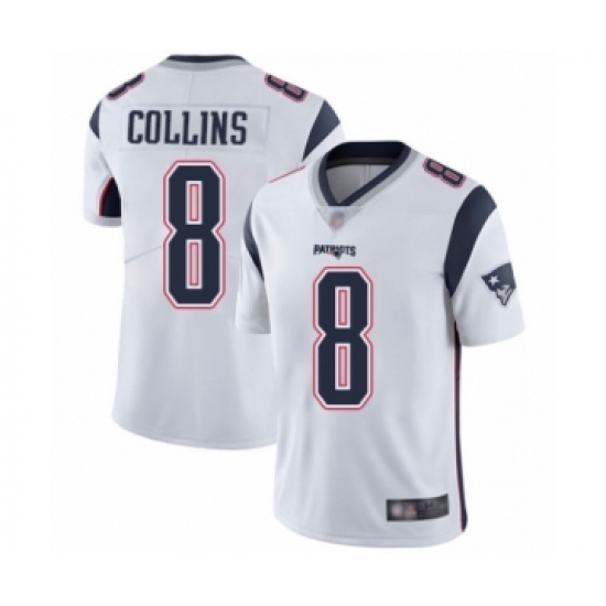 Men's New England Patriots #8 Jamie Collins White Vapor Untouchable Limited Player Football Jersey - Ujersey