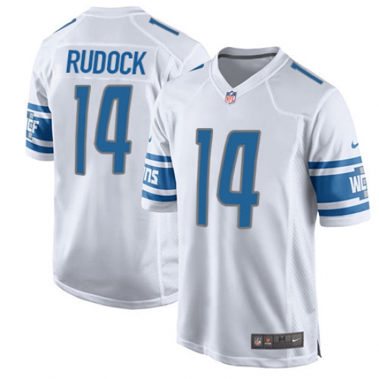 Men's Nike Detroit Lions #14 Jake Rudock Game White NFL Jersey - Ujersey