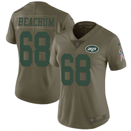 Women's Nike New York Jets #68 Kelvin Beachum Limited Olive 2017 Salute to Service NFL Jersey - Ujersey