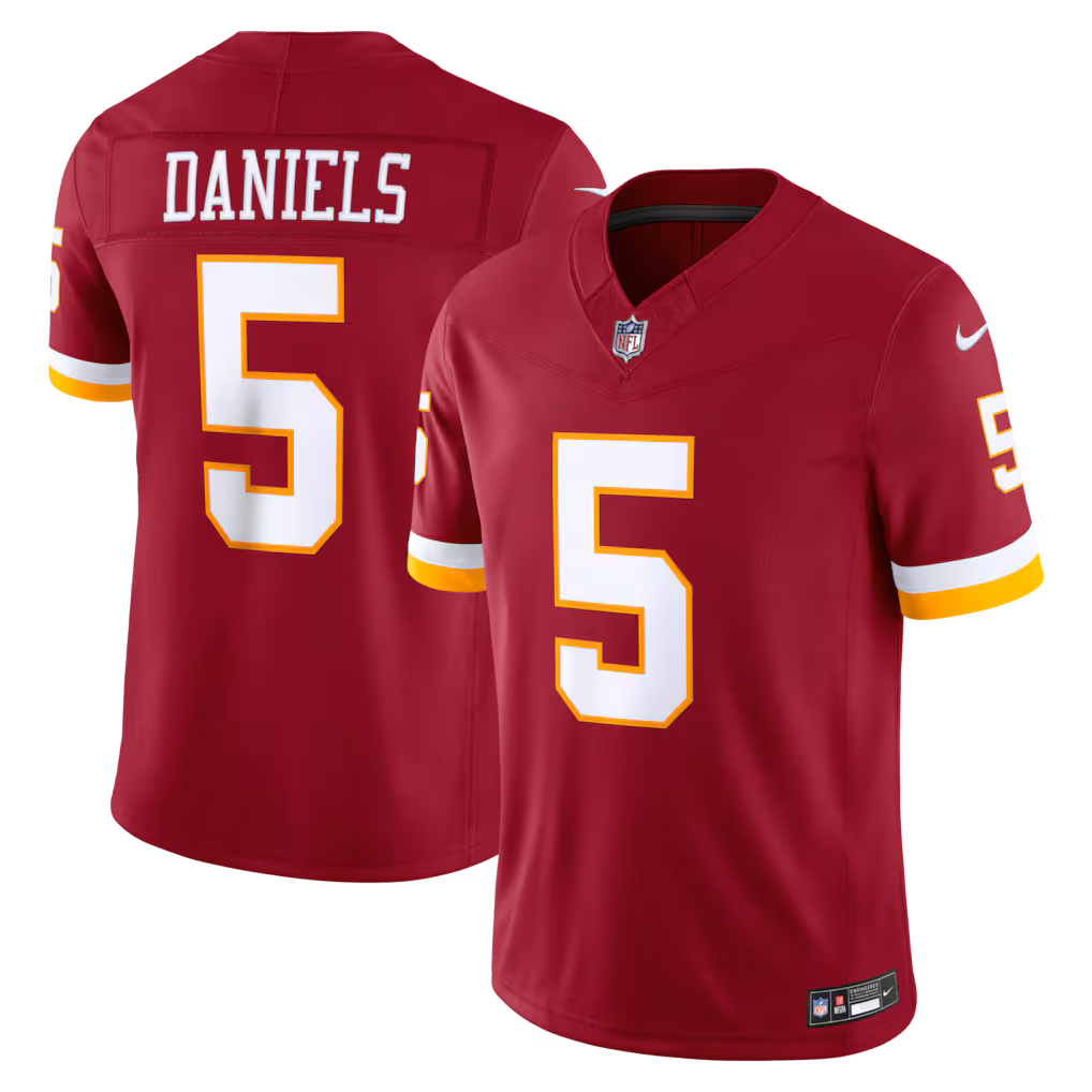 Men's Washington Commanders Jayden Daniels Nike Burgundy Vapor F.U.S.E. Sewn Down Limited Jersey - Ujersey Shop