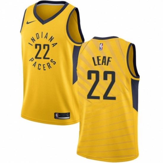Men's Nike Indiana Pacers #22 T. J. Leaf Authentic Gold NBA Jersey Statement Edition - Ujersey