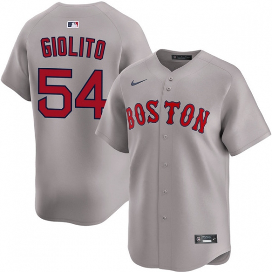 Men's Boston Red Sox #54 Lucas Giolito Gray 2024 Away Limited Stitched Baseball Jersey - Ujersey