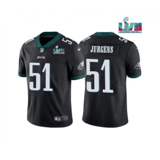 Men's Philadelphia Eagles #51 Cam Jurgens Black Super Bowl LVII Vapor Untouchable Limited Stitched Jersey - Ujersey