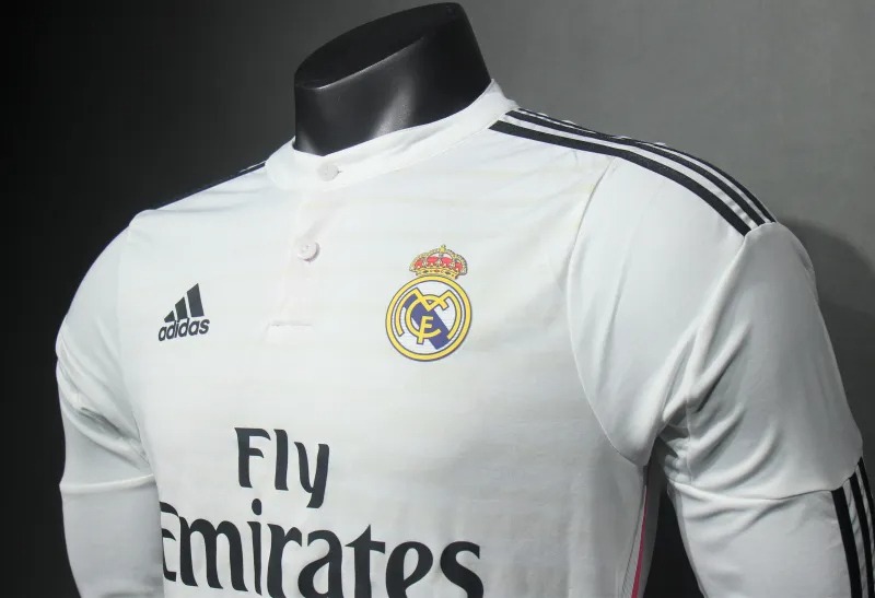 Real Madrid Retro Jersey Home Long Sleeve Soccer Shirt 2014/15