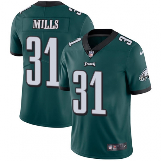 Youth Nike Philadelphia Eagles #31 Jalen Mills Midnight Green Team Color Vapor Untouchable Limited Player NFL Jersey - Ujersey
