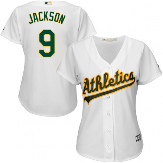 Women's Majestic Oakland Athletics #9 Reggie Jackson Replica White Home Cool Base MLB Jersey - Ujersey