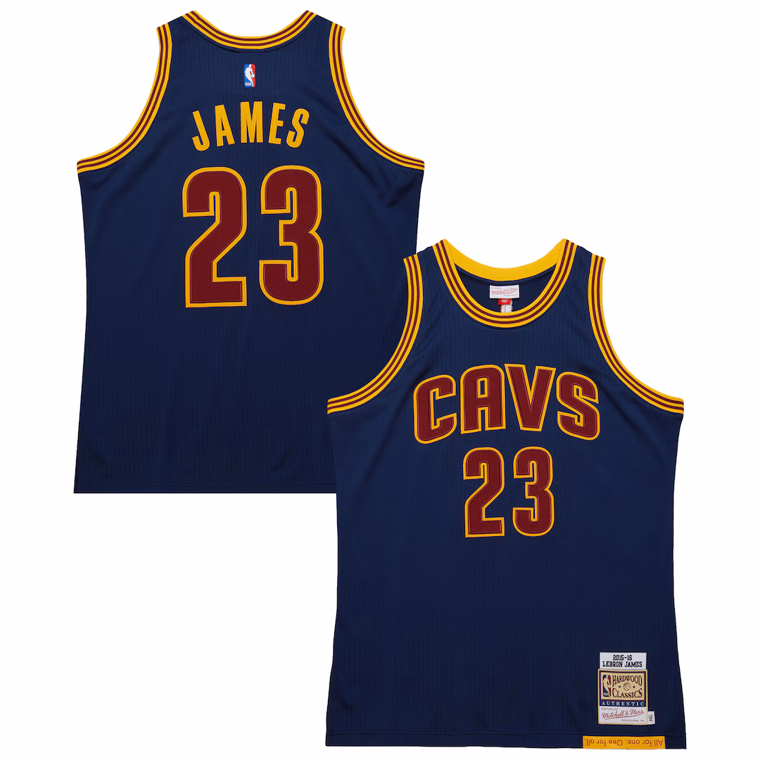 Men's Cleveland Cavaliers LeBron James Mitchell & Ness Navy Big & Tall 2015/16 Swingman Jersey
