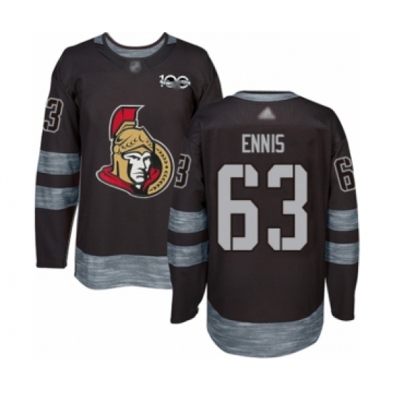 Men's Ottawa Senators #63 Tyler Ennis Authentic Black 1917-2017 100th Anniversary Hockey Jersey