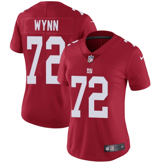 Women's Nike New York Giants #72 Kerry Wynn Red Alternate Vapor Untouchable Limited Player NFL Jersey - Ujersey