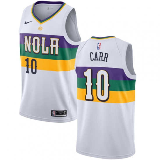 Women's Nike New Orleans Pelicans #10 Tony Carr Swingman White NBA Jersey - City Edition - Ujersey
