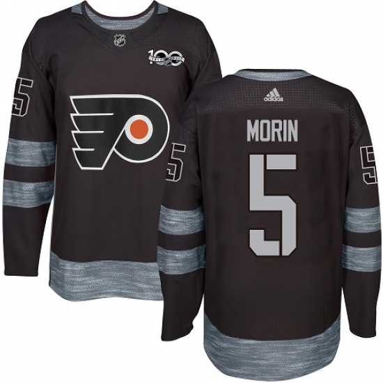 Men's Adidas Philadelphia Flyers #5 Samuel Morin Authentic Black 1917-2017 100th Anniversary NHL Jersey - Ujersey